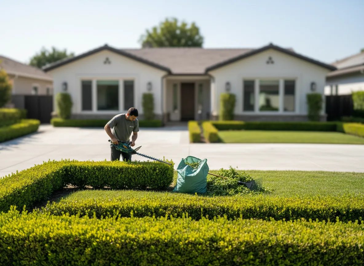 Shrub and hedge trimming around La Habra home